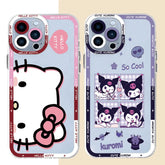 Clear Hello Kitty & Blue Puppy Phone Case for iPhone